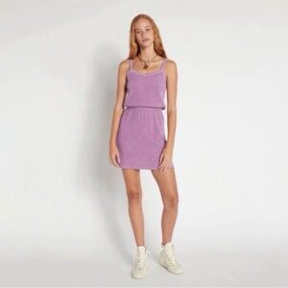 Suzi Kondi Purple Lavender Dita Mini Tank Dress in Beach Terry